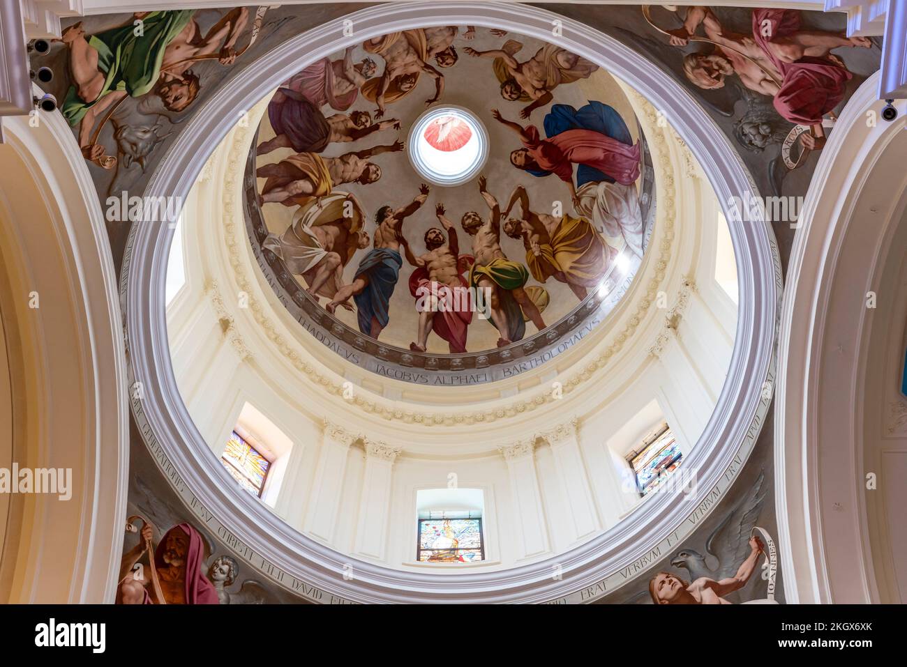 The Interior of Noto Cathedral (Cattedrale di Noto), Sicily, Italy. Stock Photo