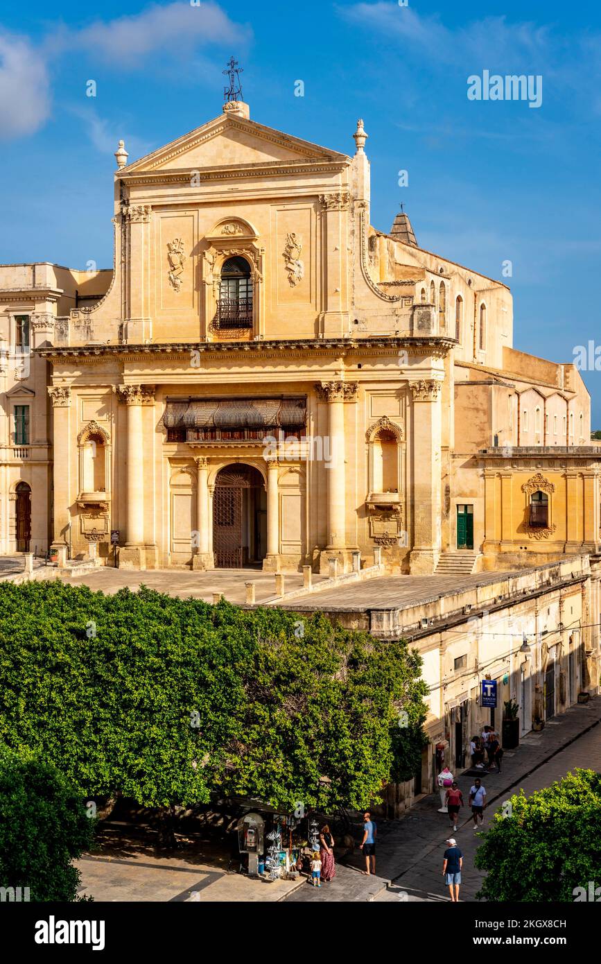 Santissimo Salvatore Church and Monastery, Noto, Sicily, Italy. Stock Photo