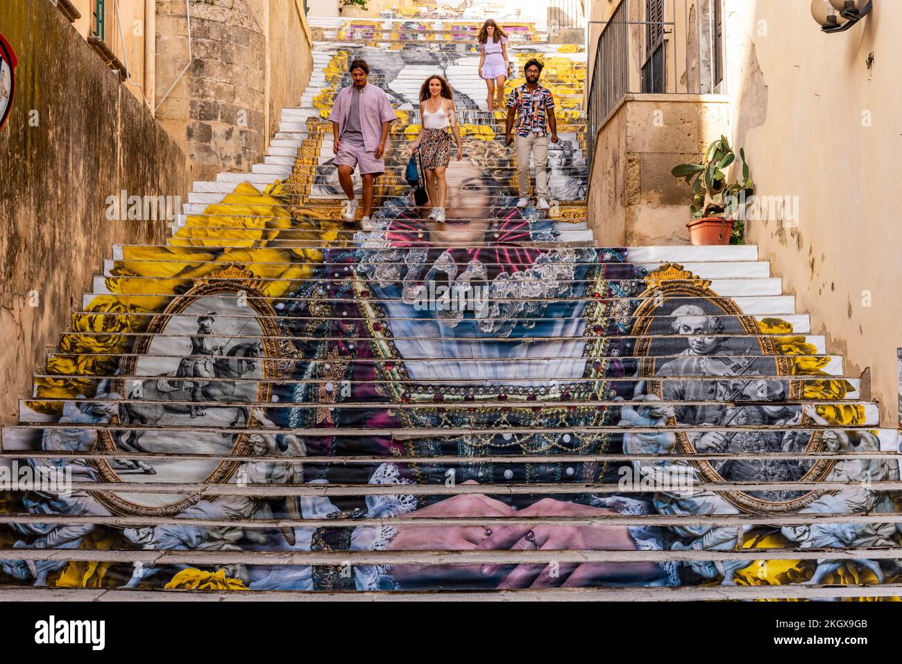 Colourful Steps In The Old Town of Noto, Sicily, Italy Stock Photo - Alamy
