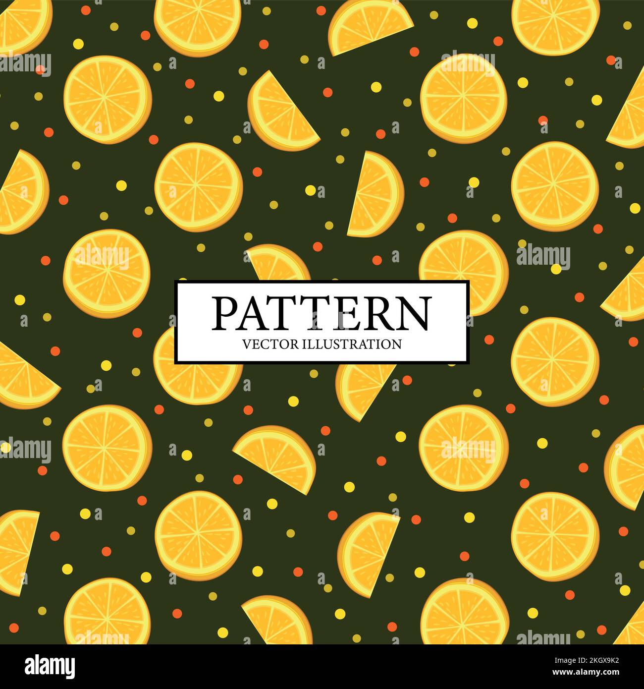 Pattern background of fresh yellow lemon slices - Vector illustration ...