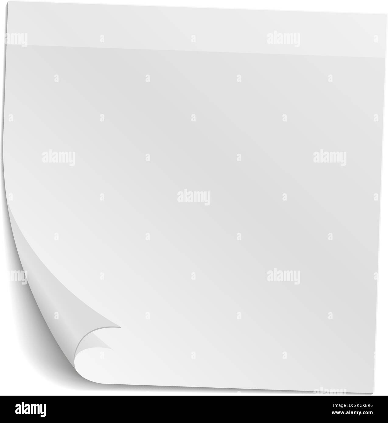 Curled corner paper square. Blank white mockup Stock Vector Image & Art