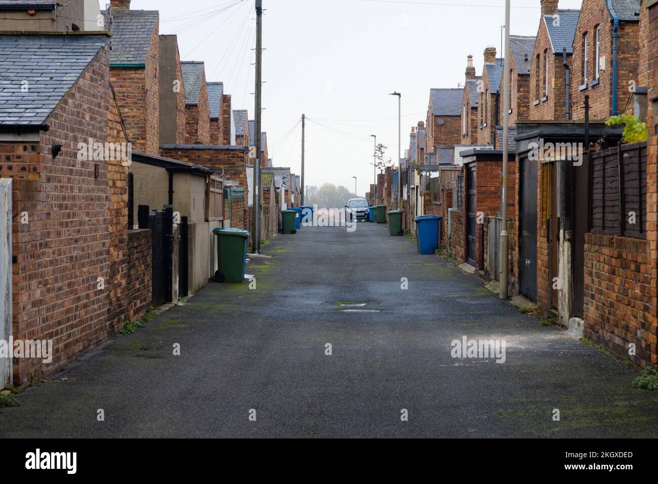 Back alley in Scarborough off Dean Road Stock Photo