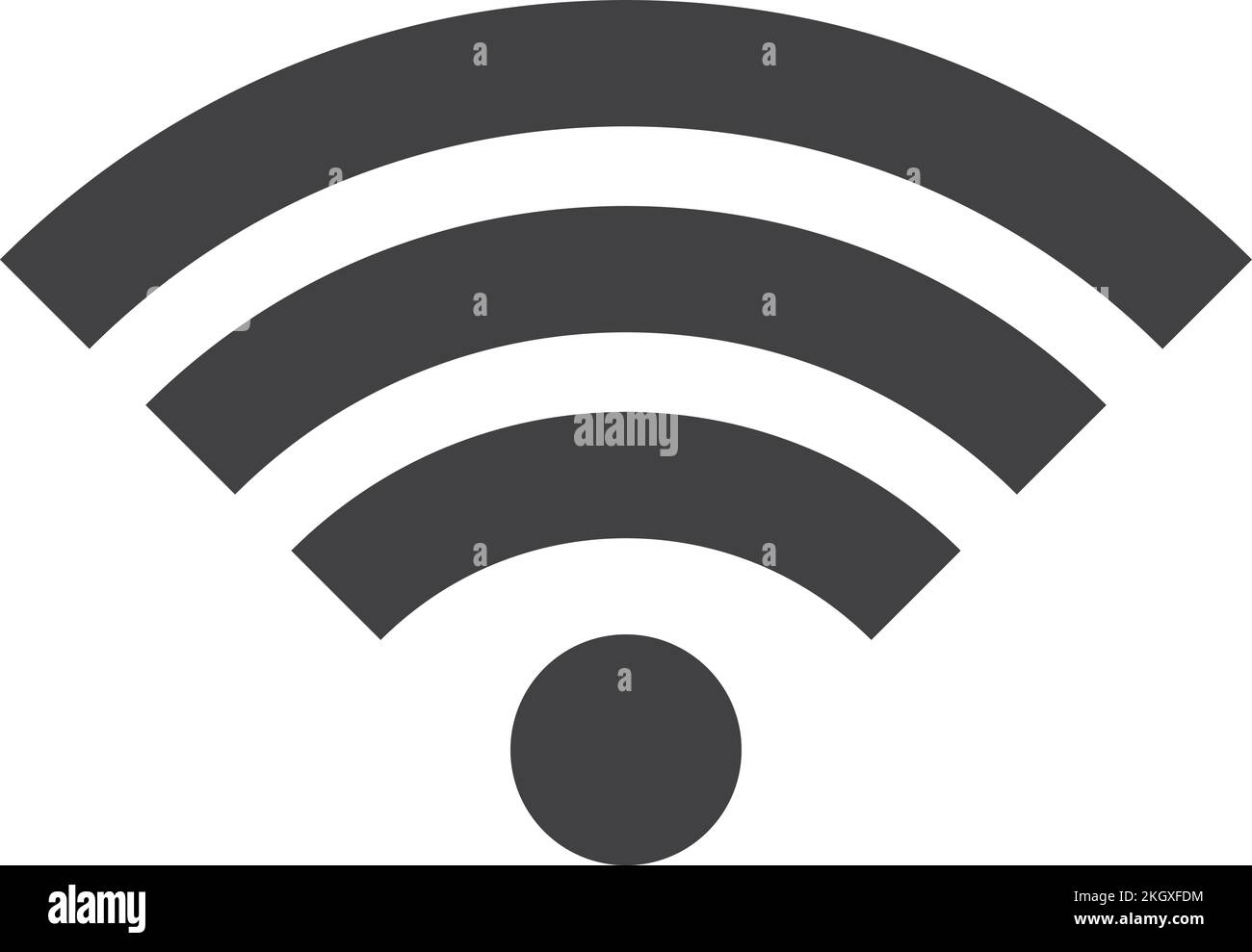 Wireless signal icon. Black wi-fi spot symbol Stock Vector Image & Art