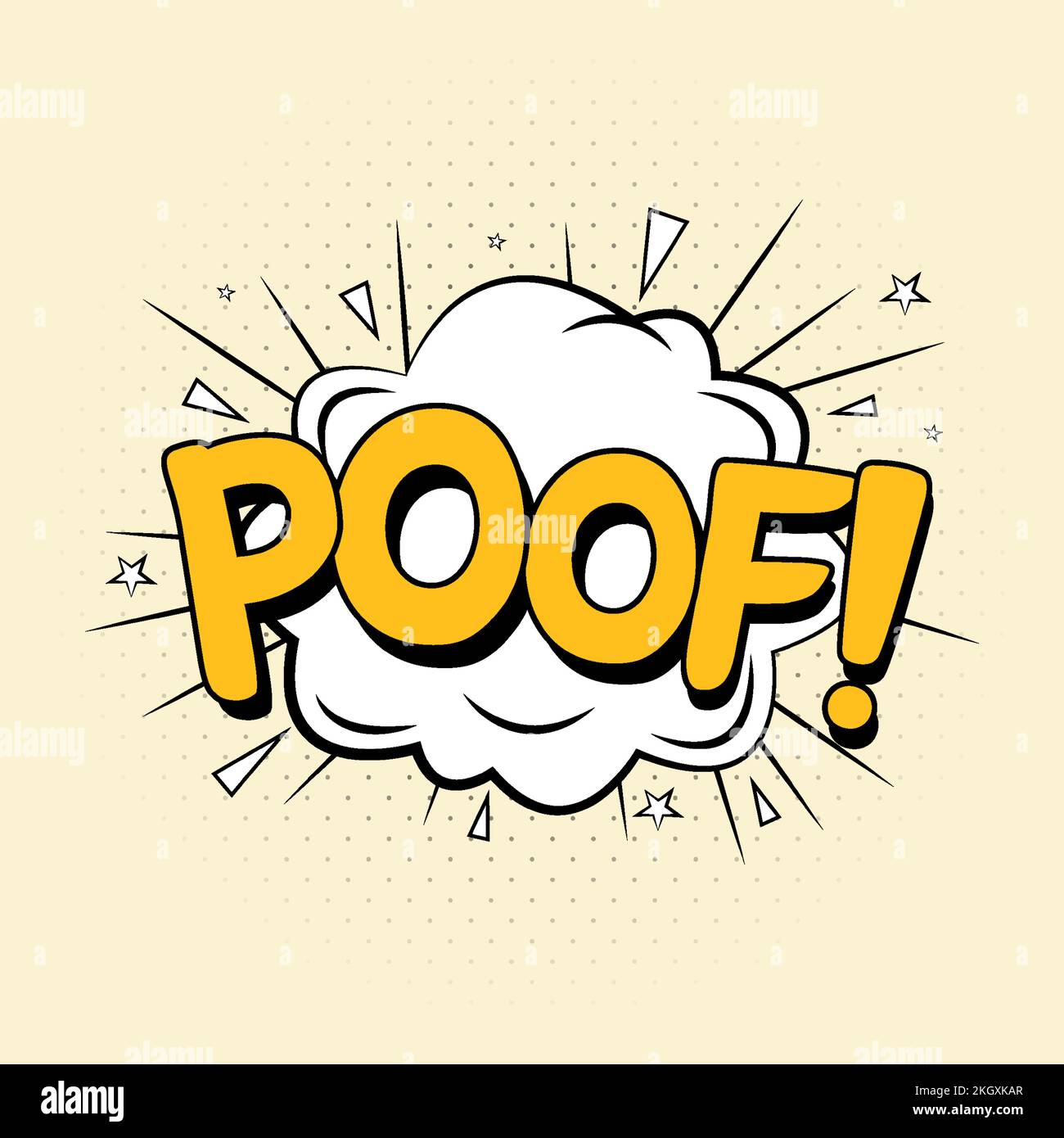 Poof comic explosion. Comic blast vector with bubble. Cartoon burst