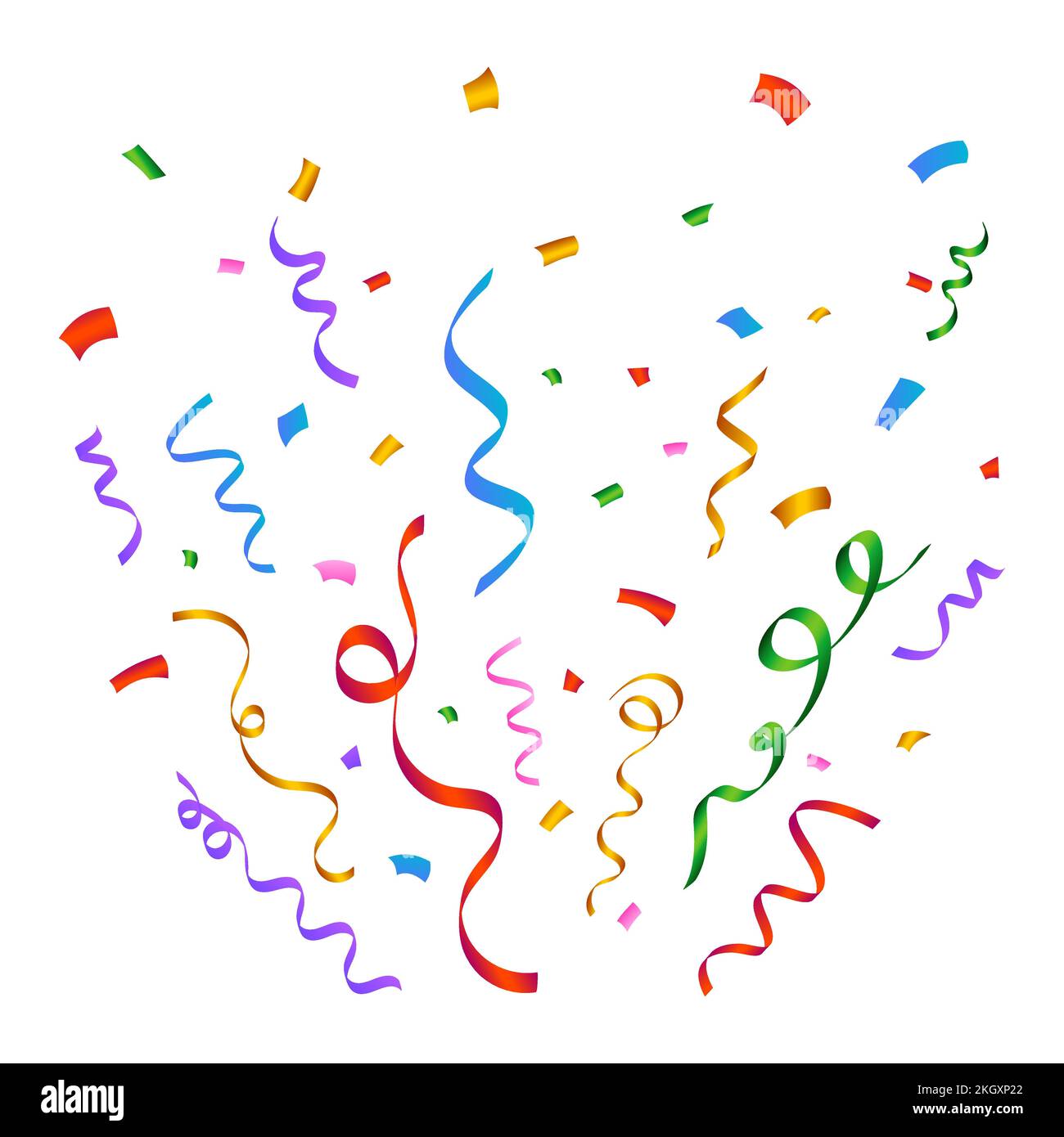 Confetti vector illustration for carnival background. Party elements explosion of multicolor confetti. Colorful confetti isolated on white background. Stock Vector