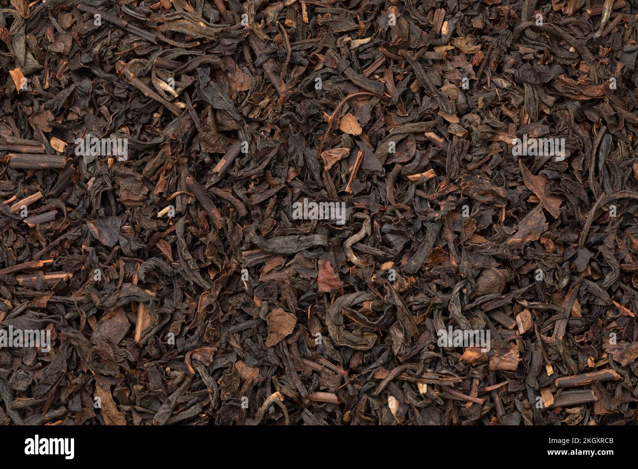 Formosa Oolong dried tea leaves close up full frame as background Stock Photo
