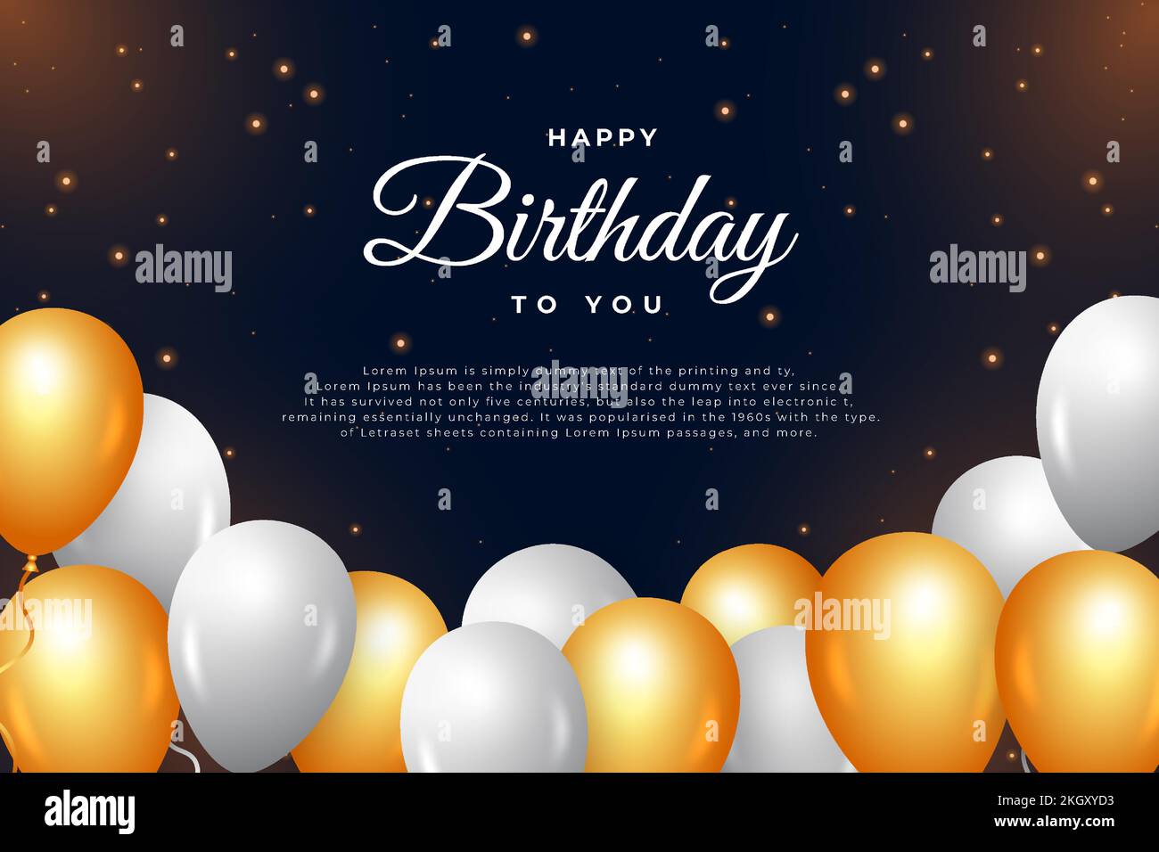 Happy birthday black background with realistic balloons. Happy birthday