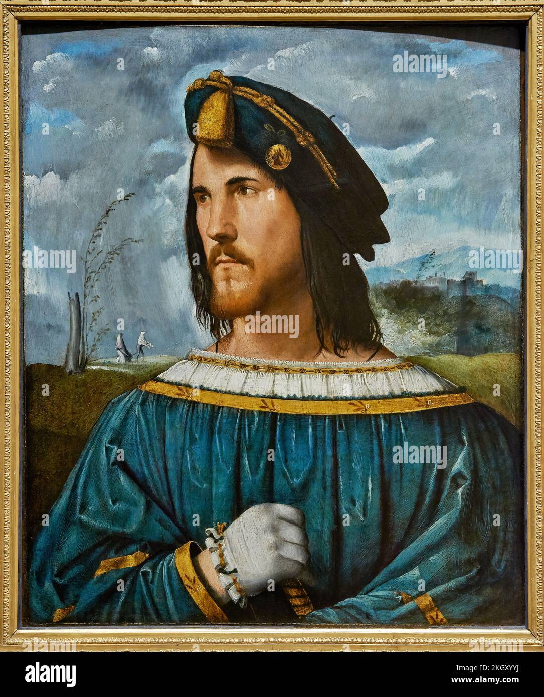 Ritratto di gentiluomo   - olio su tavola - Altobello Melone - 1513 - Bergamo Accademia Carrara Stock Photo