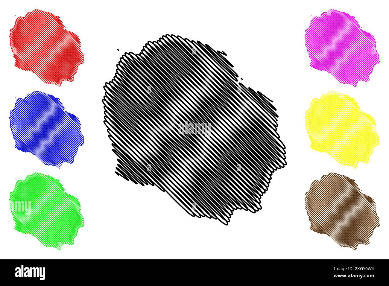 Pinzon island Republic of Ecuador - Pinzon Island Republic Of Ecuador Pacific Ocean Latin Or South America Galapagos Islands Archipielago De Colon Map Vector Illustration Scribble 2KGY0W4 