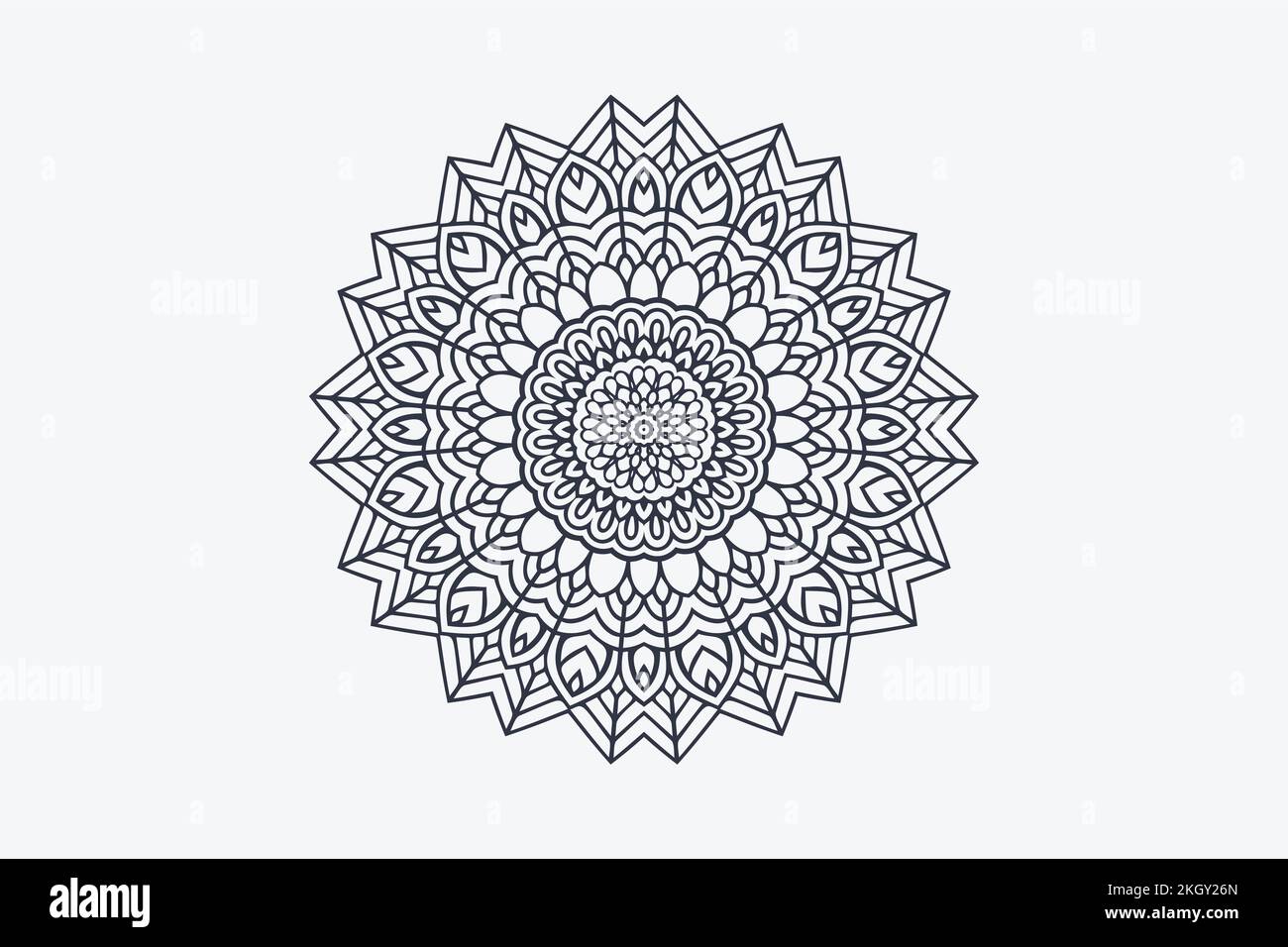 Ornamental mandala background with black and white pattern. Black and