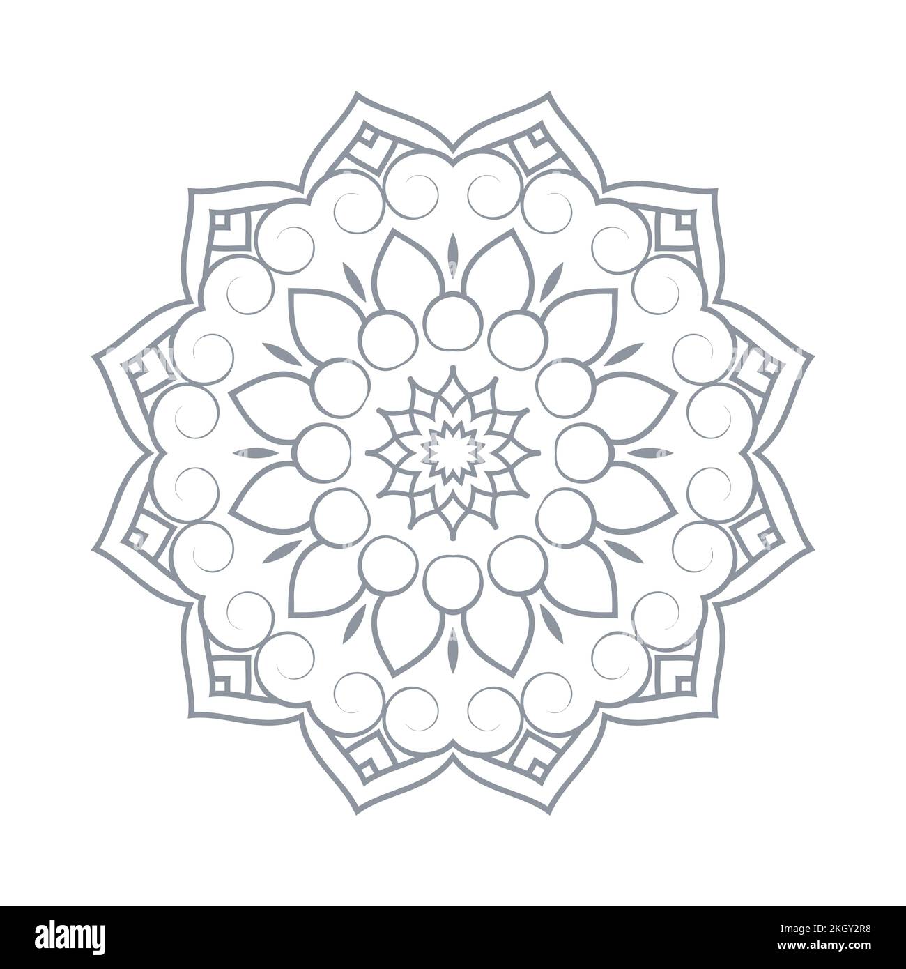 Mandala coloring book. Flower pattern. Mandala pattern vector. Simple mandala line art illustration. Black and white coloring book Arabic pattern. Ind Stock Vector