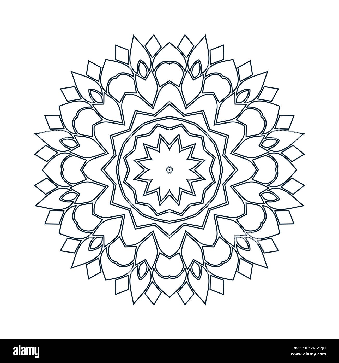 Mandala Coloring Page Flower Design Element for Adult Color Book Stock  Vector Image & Art - Alamy