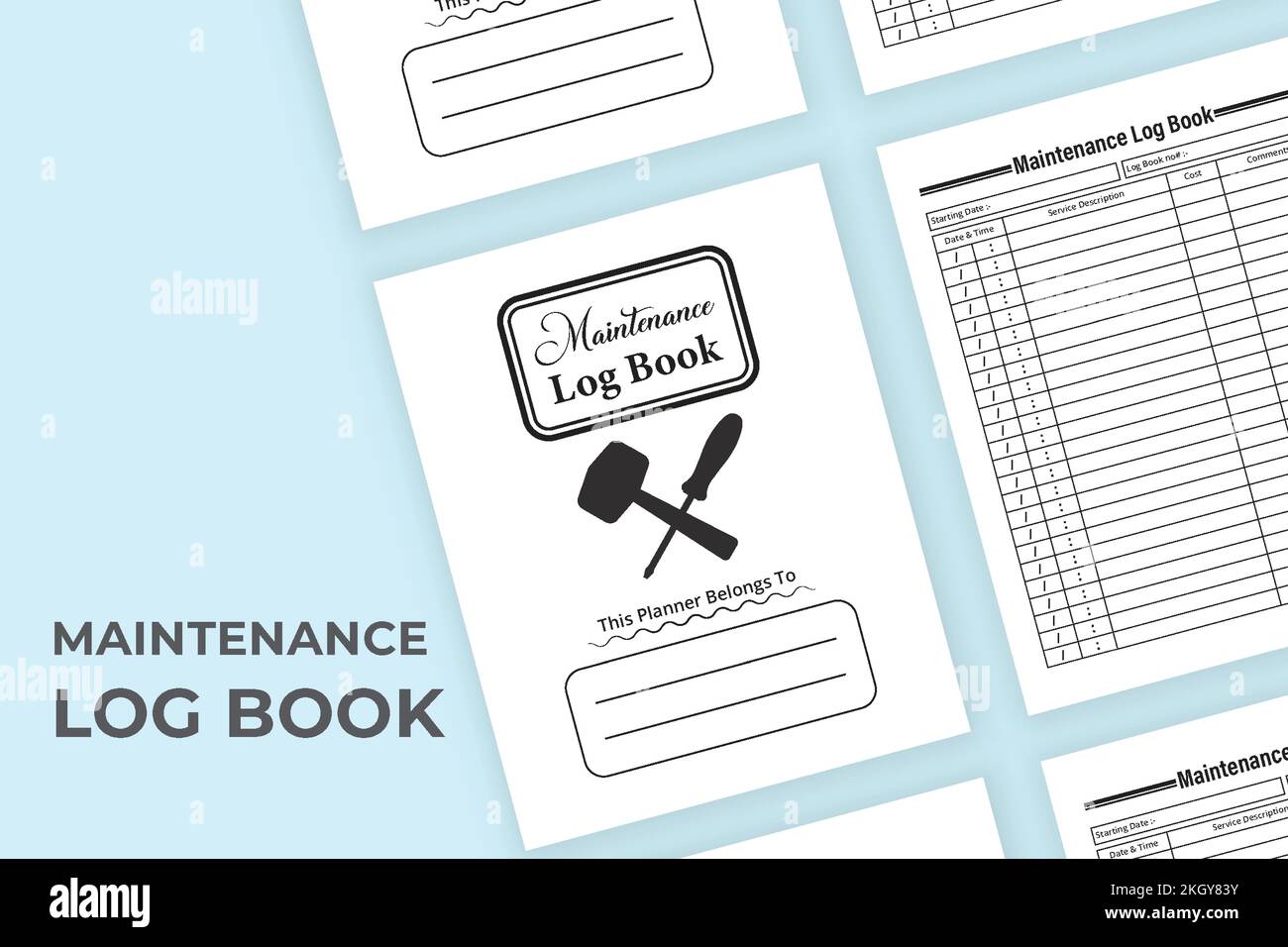 Maintenance log book Stock Vector Images Alamy