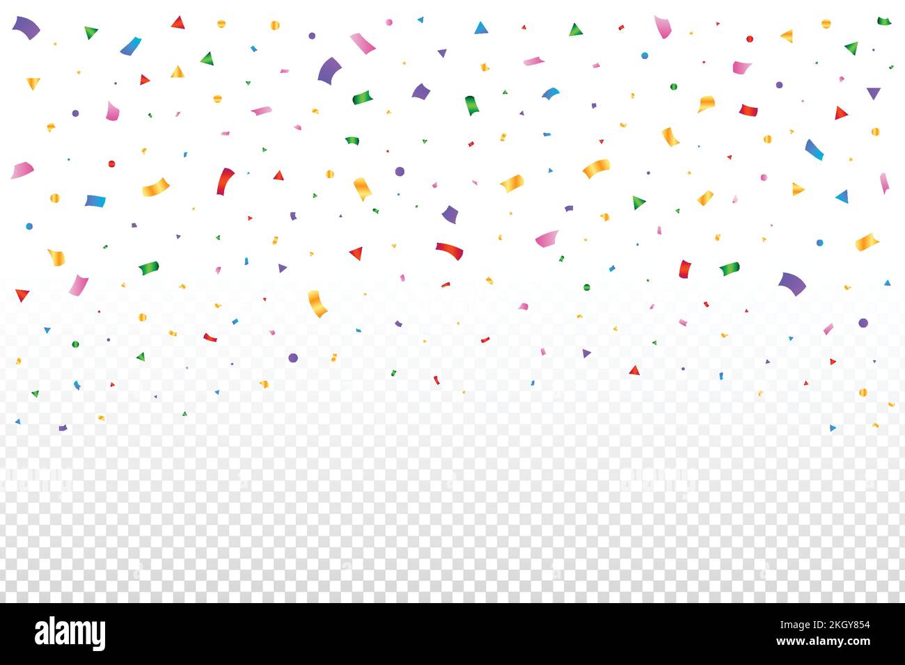 Colorful confetti falling isolated on transparent background. Colorful ...