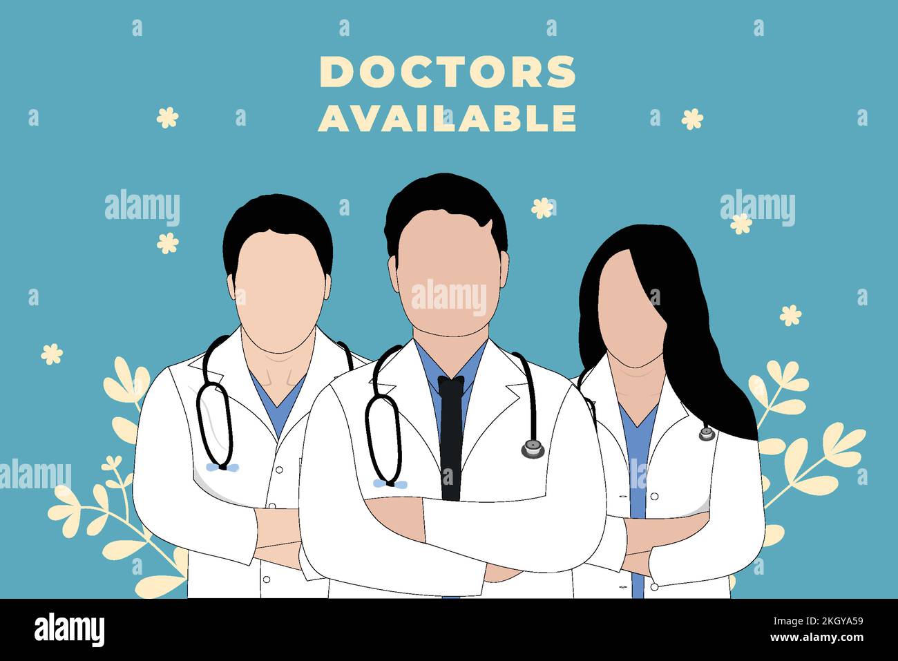 Medical doctor line art. Male and female doctor flat design. Doctor coloring page vector. Male and female nurse line art. Stethoscope vector. Doctor c Stock Vector