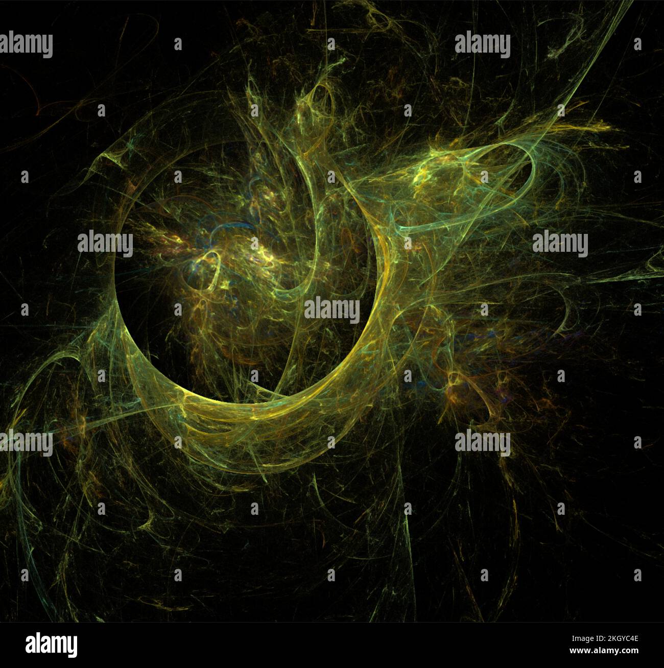 illustration of a green space planet star system, color graphics ...