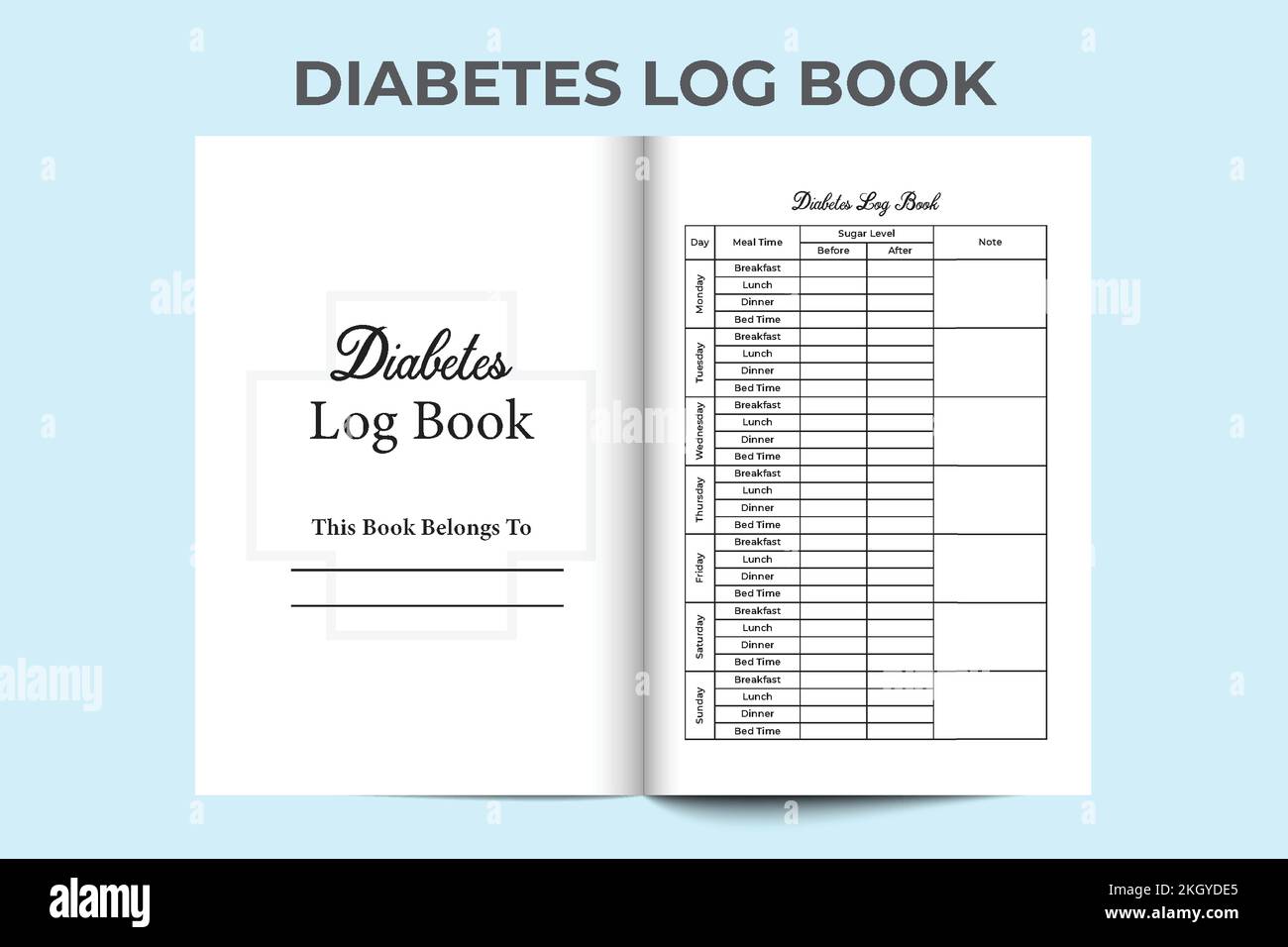 Diabetes log book kdp interior hi res stock photography and images alamy