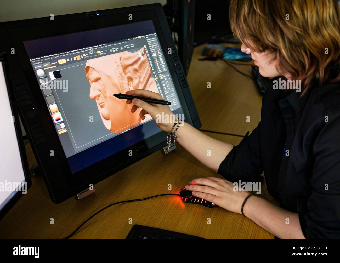 A college student studying computer game art in the UK Stock Photo