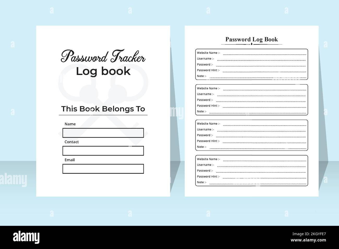 Password tracker and website information journal template. KDP interior log  book. Password tracker notebook KDP interior. Website security information  Stock Vector Image & Art - Alamy