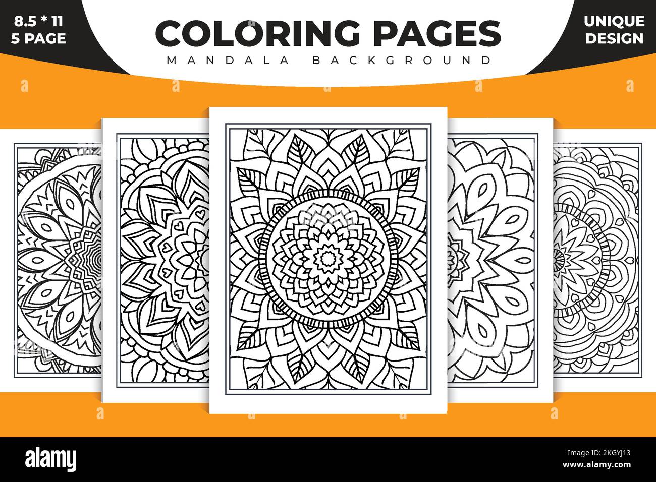 Mandala line art for coloring page KDP interior. Floral mandala pattern decoration in Arabian style. Coloring page for kids KDP interior. Circular Ara Stock Vector