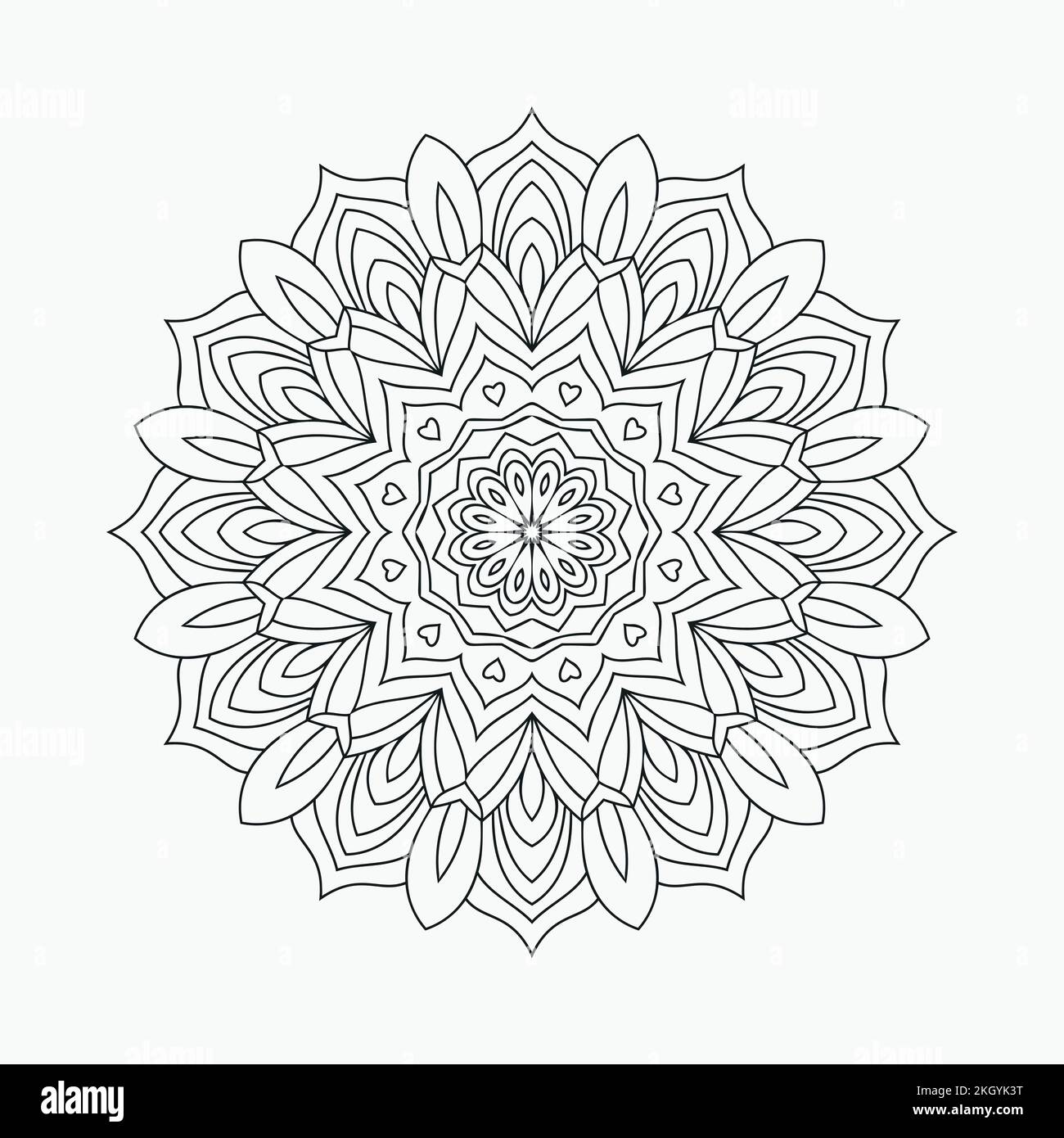 Mandala ornament line art vector for kids coloring pages. Arabic style ...