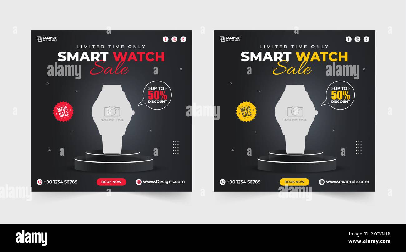 Smart watch product post. Smart watch social media post. Limited time