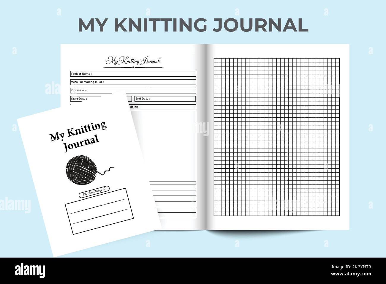 My knitting journal, KDP interior. Daily knitting information tracker and  sketch maker log book template. KDP interior notebook. Knitting info  tracker Stock Vector Image & Art - Alamy