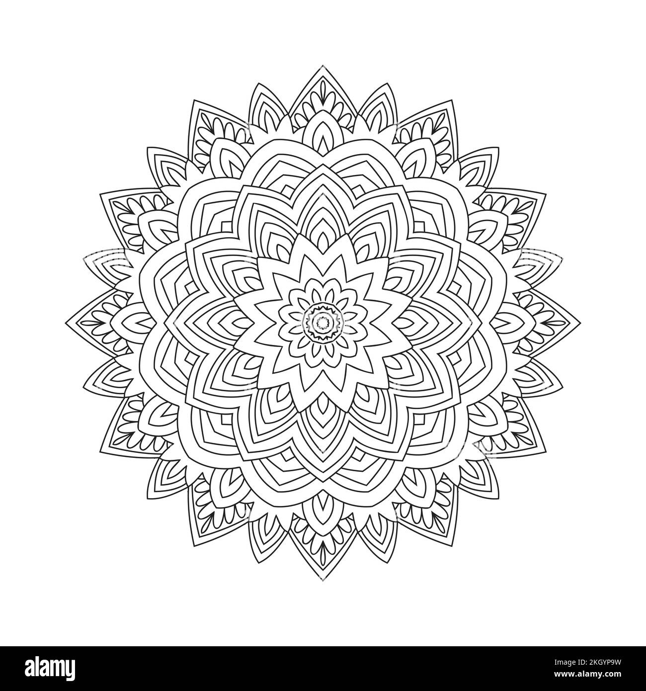 Circular Indian mandala pattern. Mandala coloring page pattern vector. Kids coloring page. Decoration and coloring page pattern vector. Traditional In Stock Vector