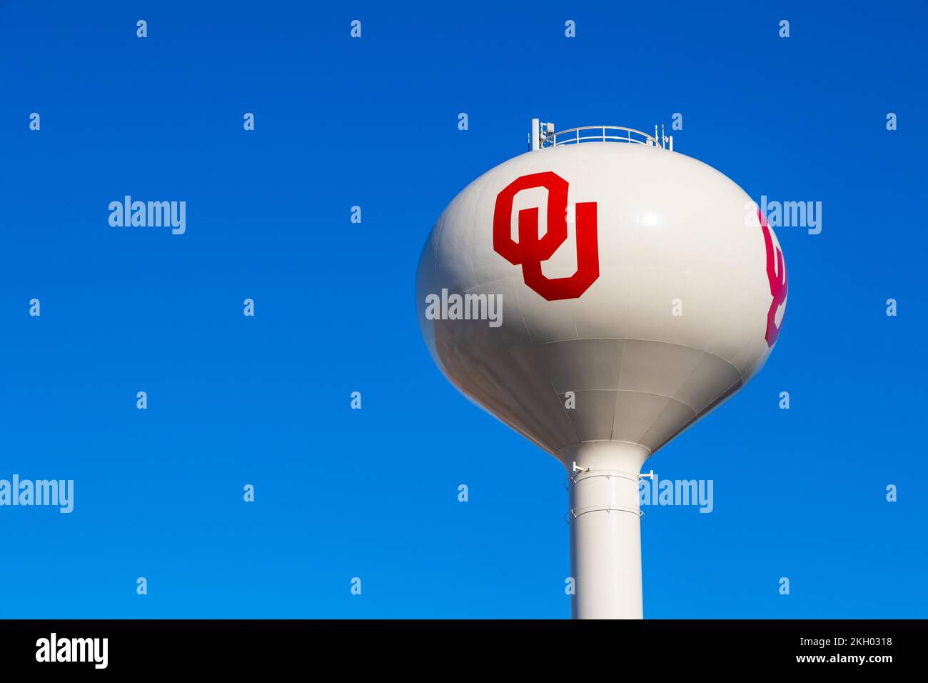 Norman, OK November 2022 The water tower with the University of
