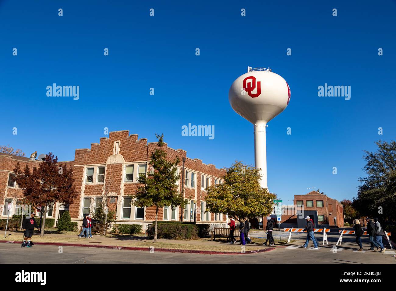 Norman, OK November 2022 The water tower with the University of