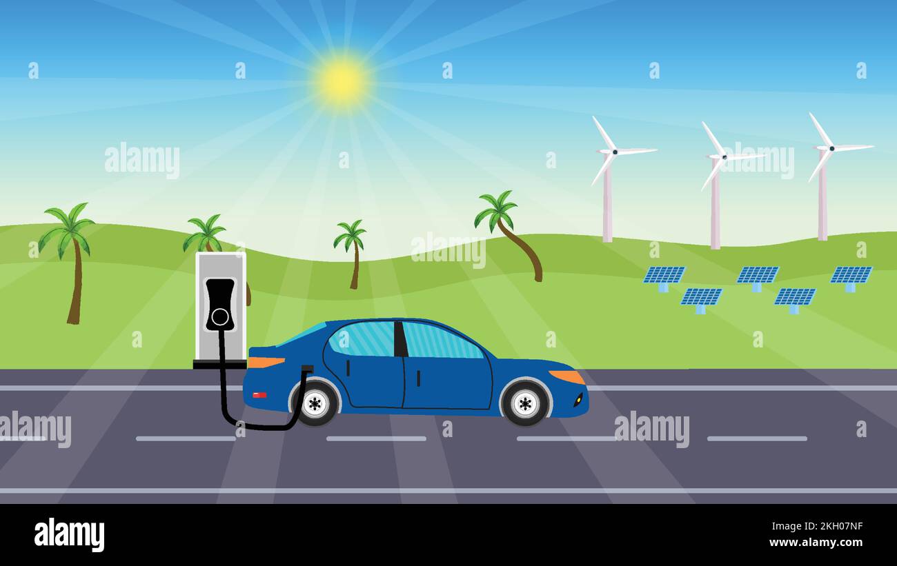 Cars charges with electricity Stock Vector Images - Alamy