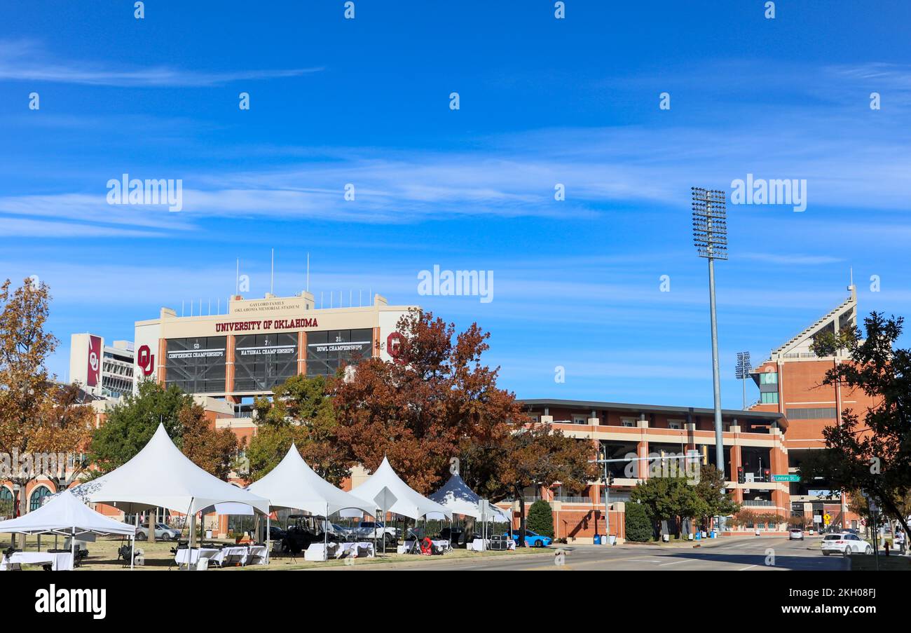 Norman, OK - November 21, 2022: The Gaylord Family Oklahoma Memorial Stadium on the campus of the University of Oklahoma Stock Photo
