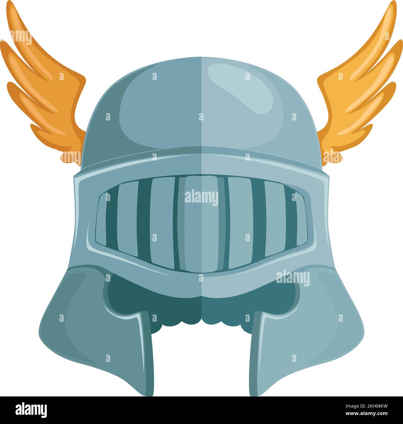Medieval helmet icon. Cartoon knight head protection Stock Vector Image