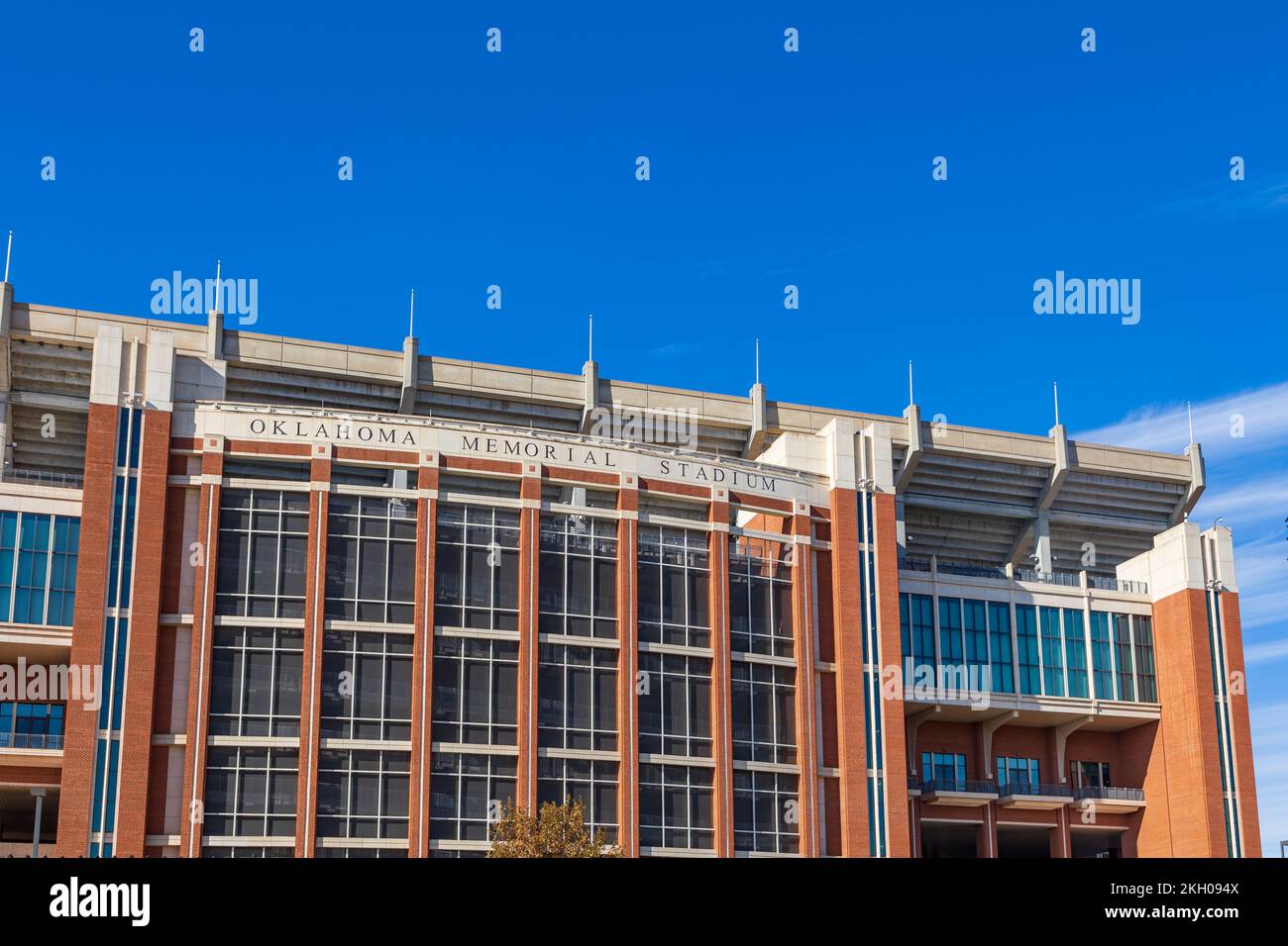 Norman, OK - November 2022: The Gaylord Family Oklahoma Memorial Stadium on the campus of the University of Oklahoma Stock Photo