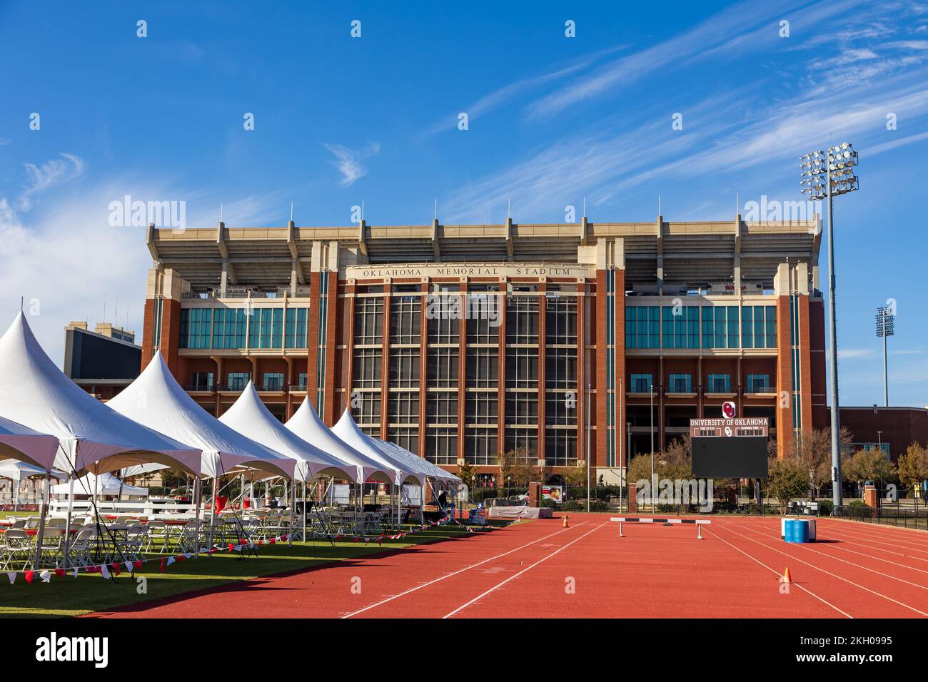 Norman, OK - November 2022: The Gaylord Family Oklahoma Memorial Stadium on the campus of the University of Oklahoma Stock Photo