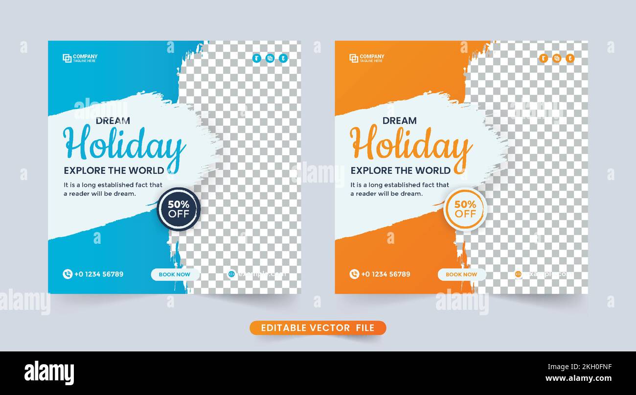 Holiday vacation planner business flyer template. Tour and travel