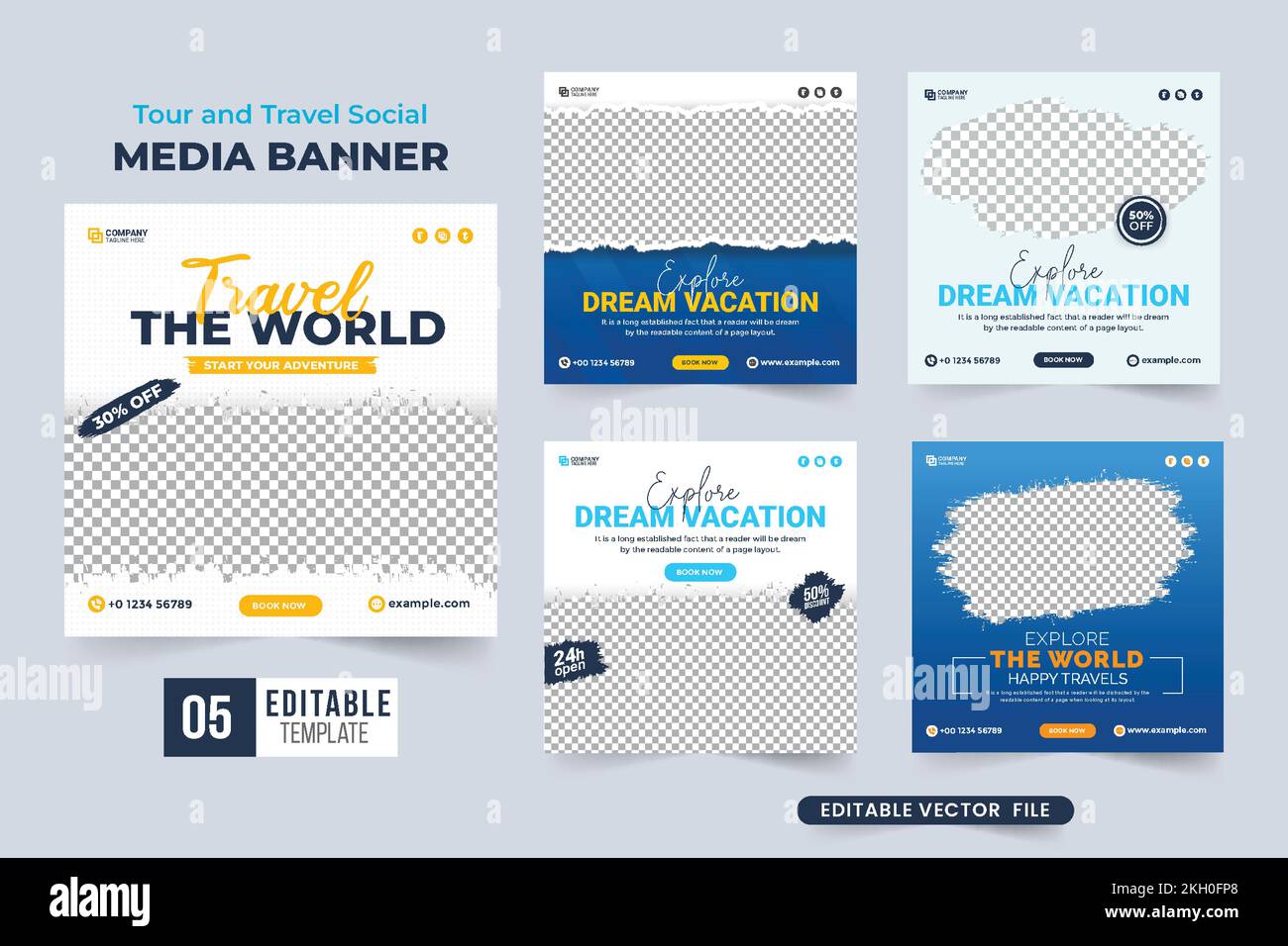 Family vacation planner template collection vector. Tour and travel ...