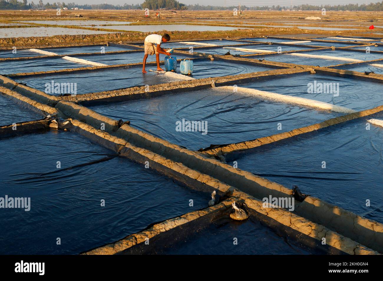 Dhaka, Dhaka, Bangladesh. 23rd Nov, 2022. Farmer works in a salt field