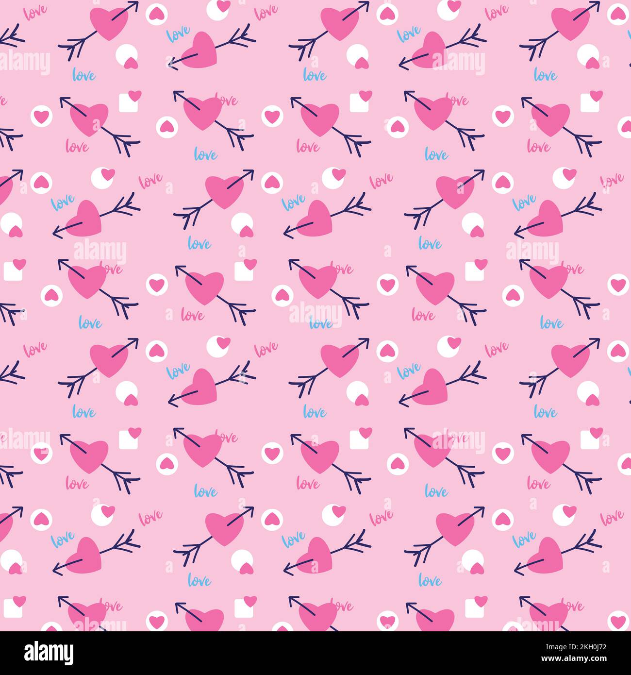 Love minimal pattern texture with arrow shapes on pink background. Valentine's day pattern design for wallpaper and book cover. Love pattern backgroun Stock Vector