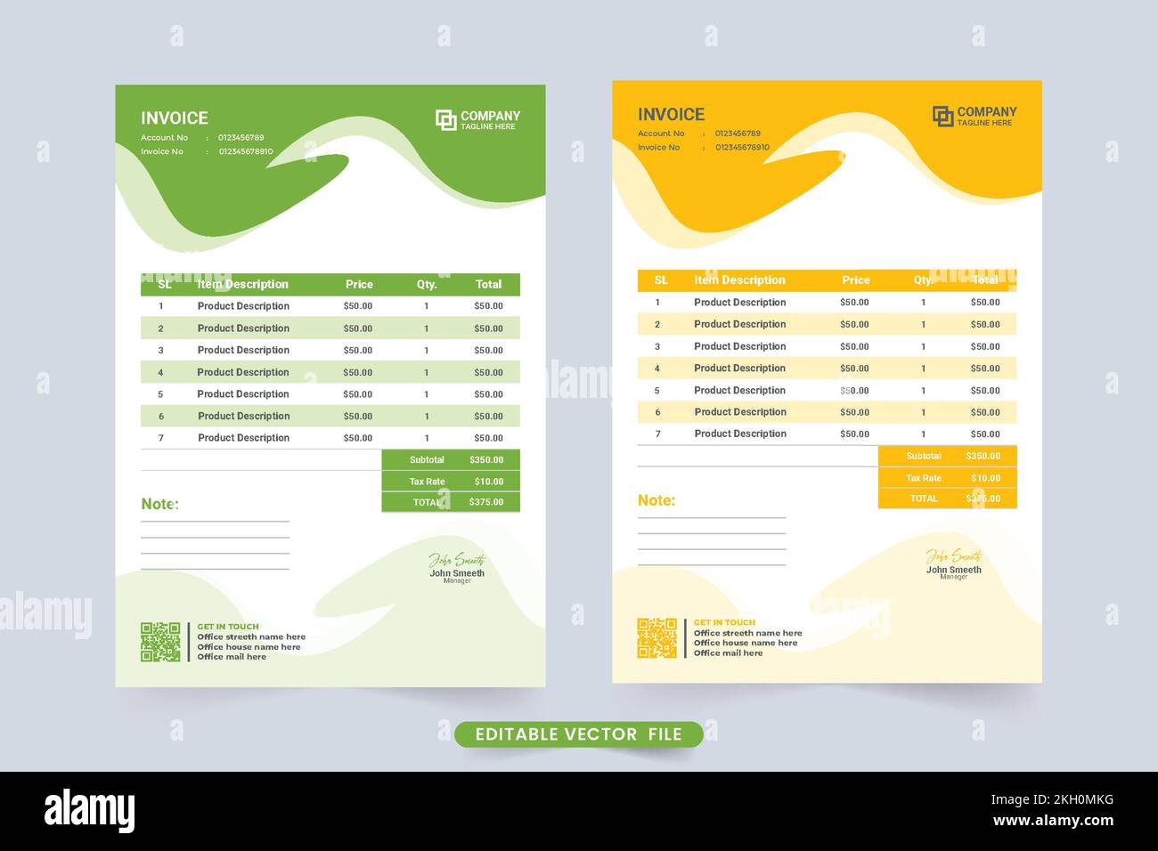 Business invoice and product buy and sell agreement paper design vector Business invoice and product buy and sell agreement paper design vector