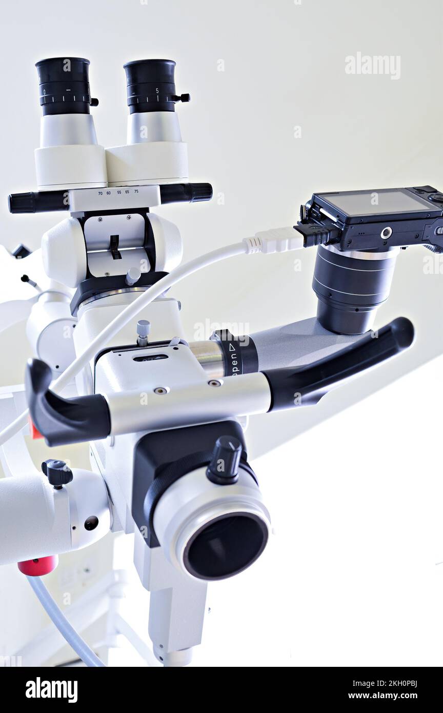 The professional Dental endodontic binocular microscope Stock Photo Alamy