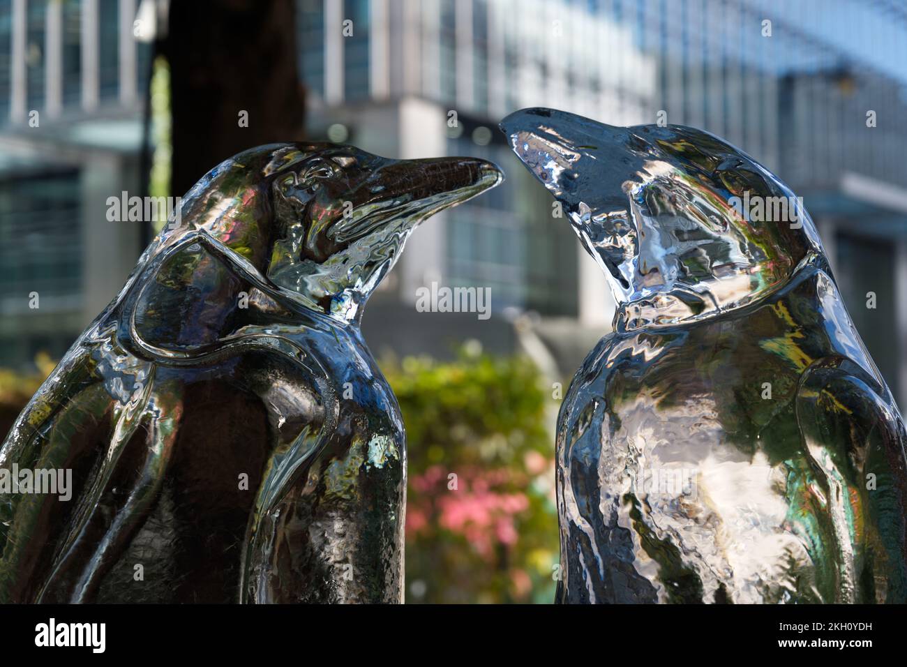 Ice sculpture at Canary Wharf Winter Ice festival Stock Photo - Alamy