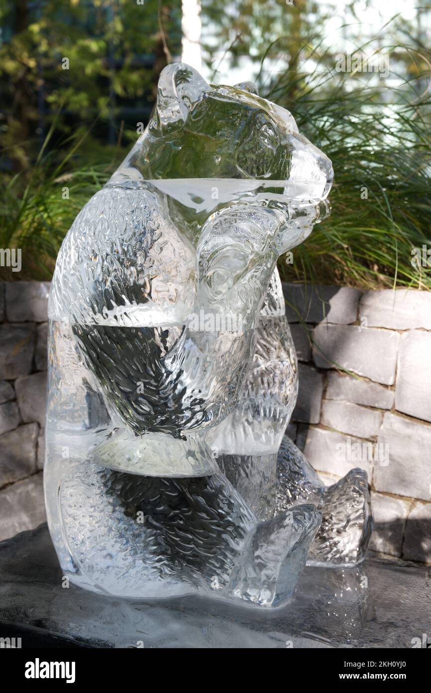 Ice sculpture at Canary Wharf Winter Ice festival Stock Photo - Alamy