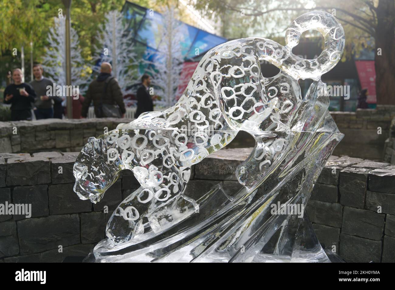 Ice sculpture at Canary Wharf Winter Ice festival Stock Photo - Alamy