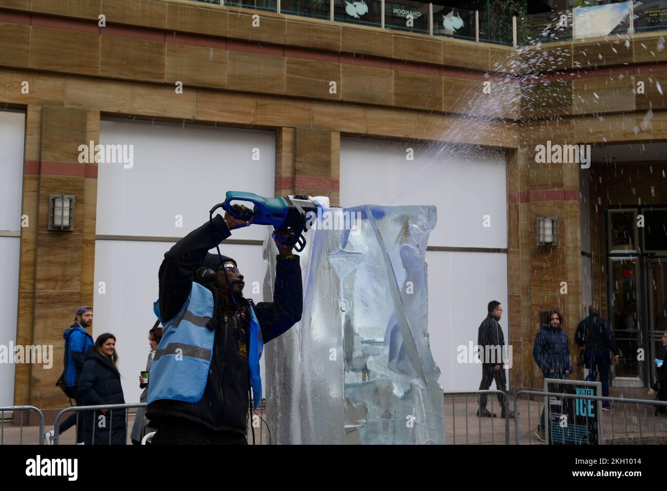 Canary Wharf Winter Ice festival Stock Photo - Alamy