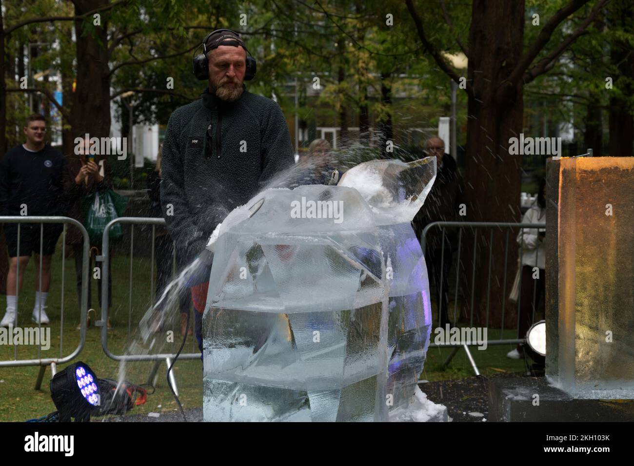 Canary Wharf Winter Ice festival Stock Photo - Alamy