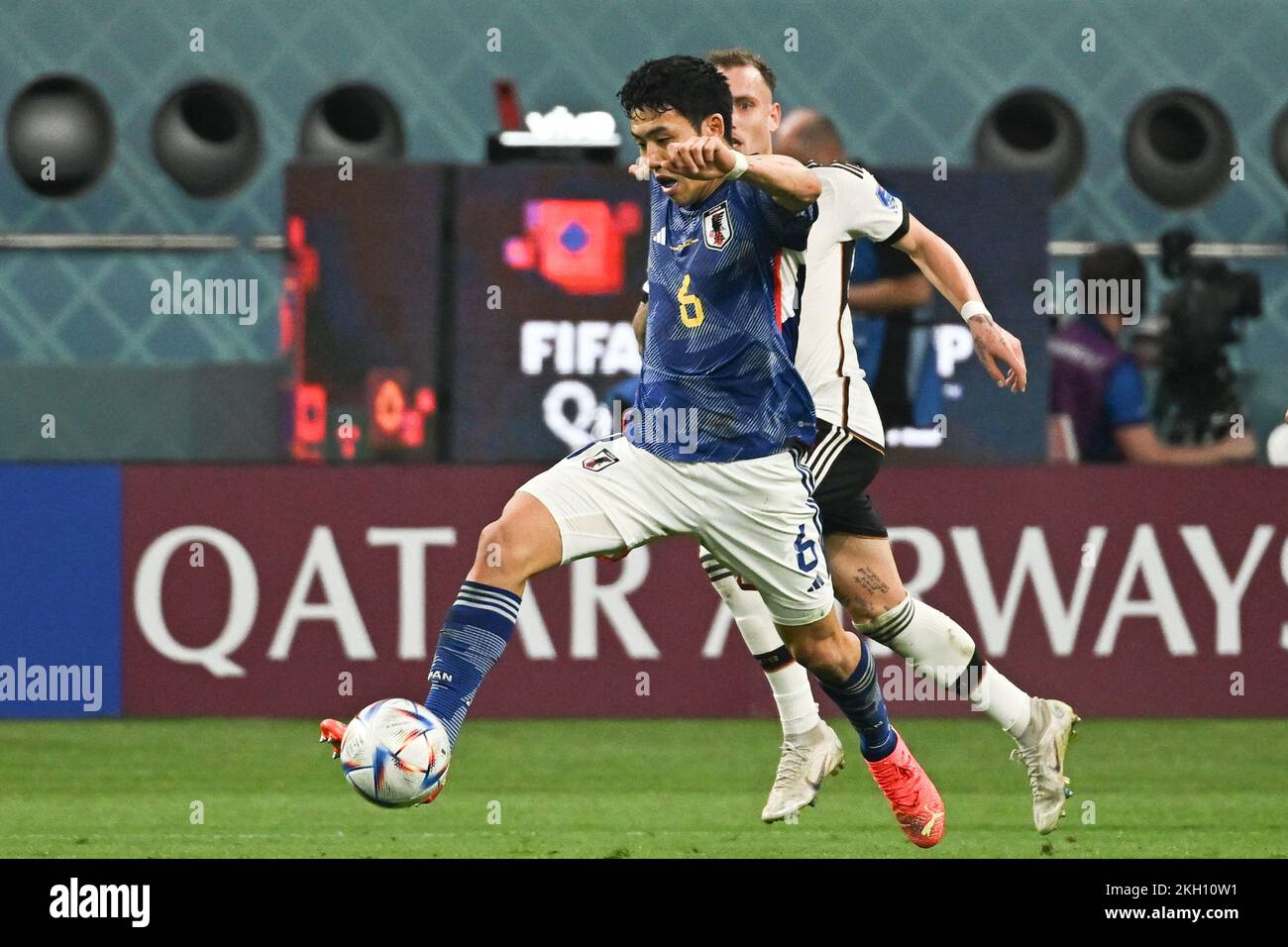 Wataru Endo of Japan during Germany v Japon match of the Fifa World Cup Qatar 2022 at Al Khalifa Stadium in Doha, Qatar on November 23, 2022. Photo by Laurent Zabulon/ABACAPRESS.COM Stock Photo