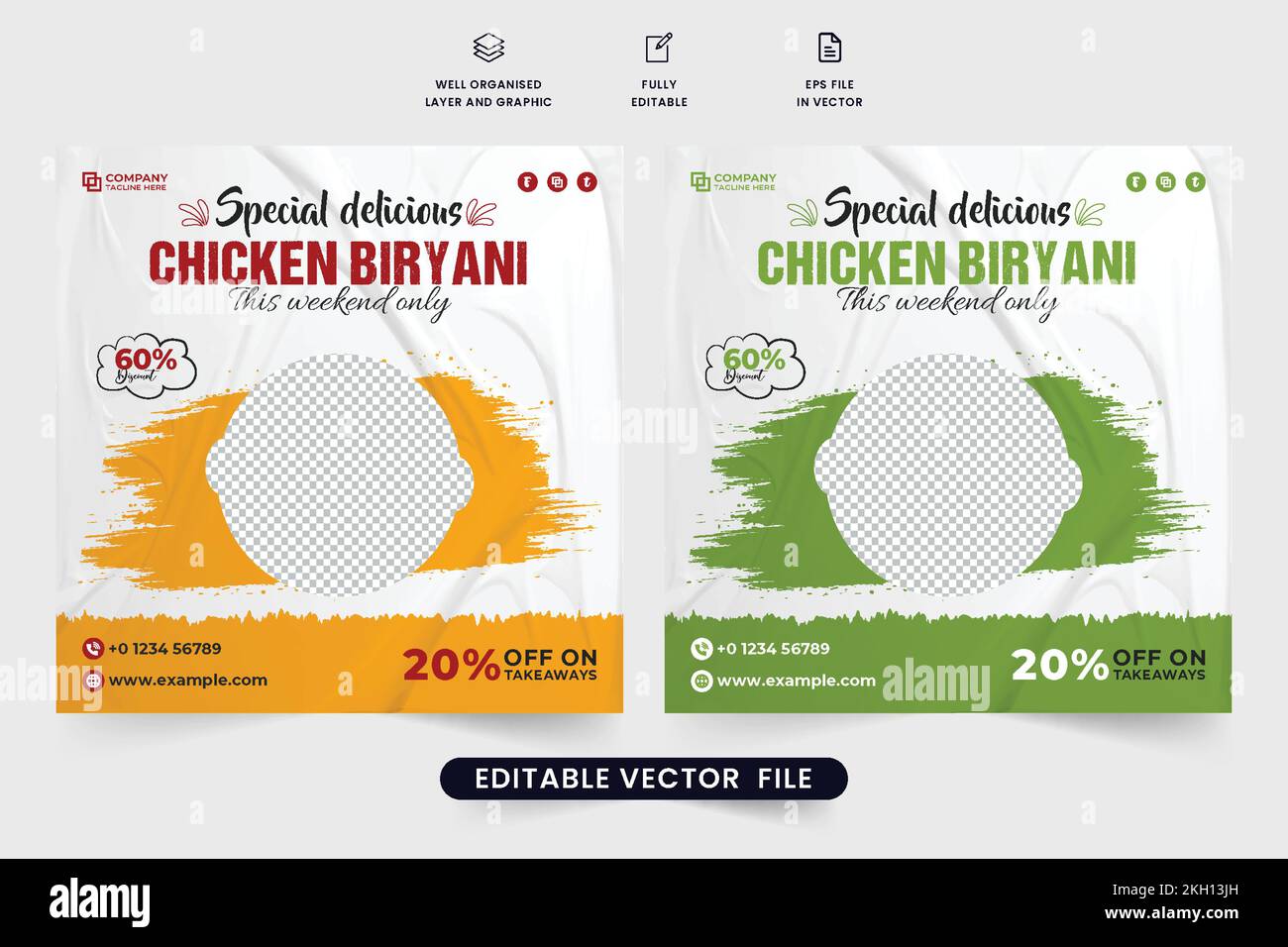 Delicious Food Menu Promotion Web Banner Design With Green And Yellow 