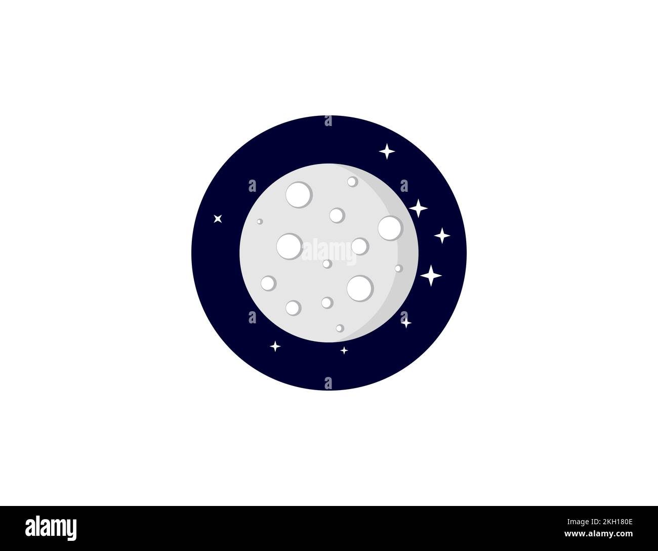 Crescent Moon Night Icon Vector Illustration Stock Vector Image