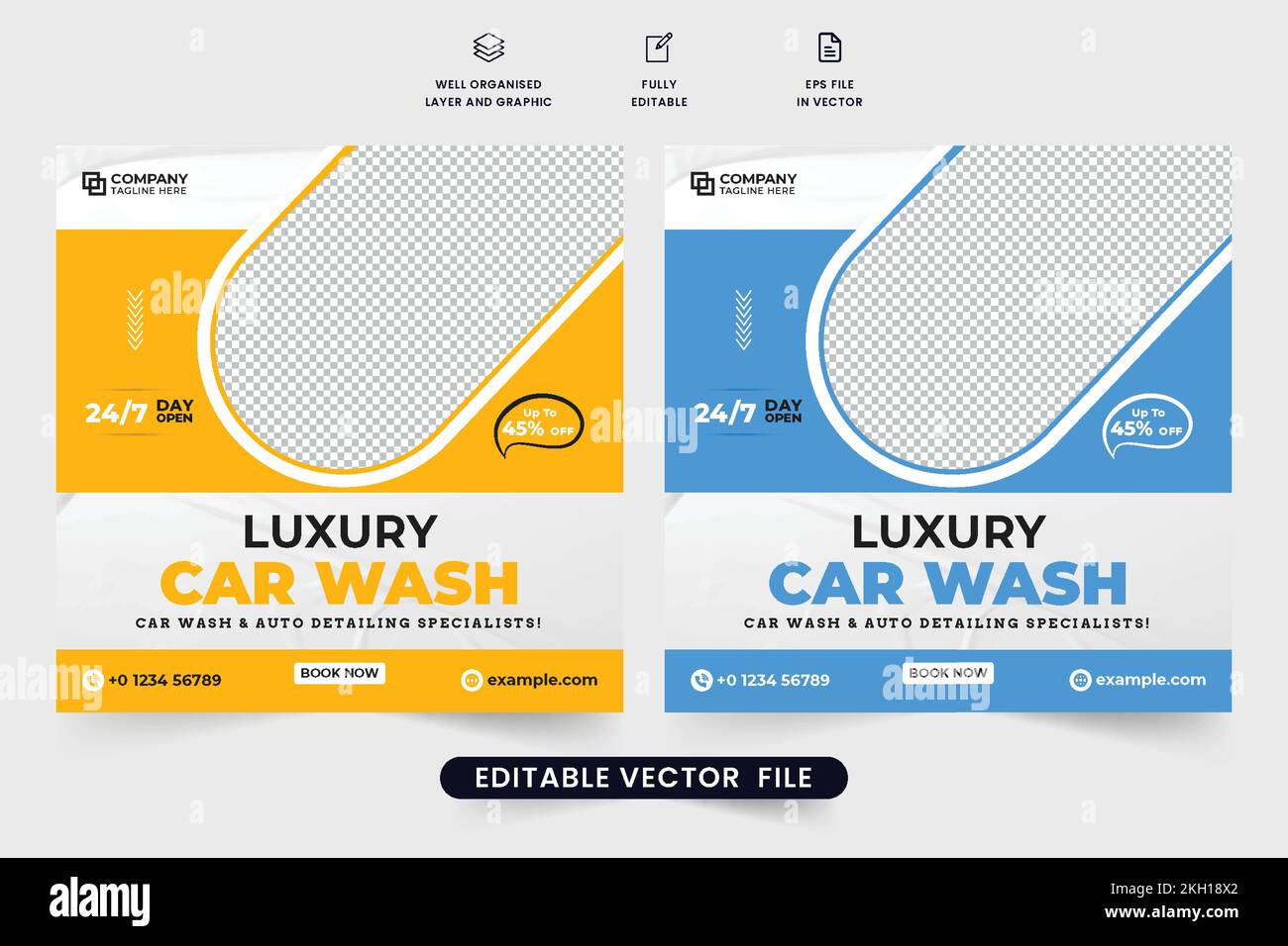 Luxury car wash and maintenance service social media marketing template